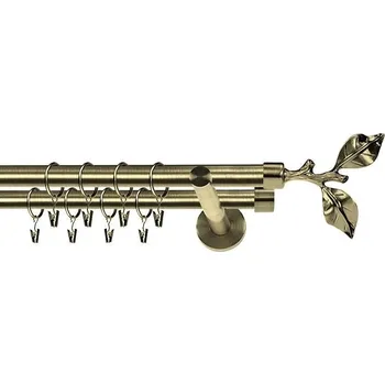 Garnýž Kovové garnýže dvouřadé moderní 16 a 16mm - mosaz