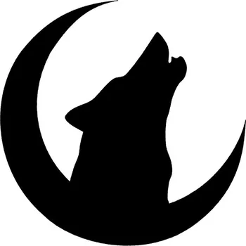 samolepka Samolepka (na auto, notebook) vlk a měsíc