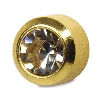 Piercing Náušnice pro piercing T204Y April Crystal Studex Universal 12páru Baby - zlatá barva