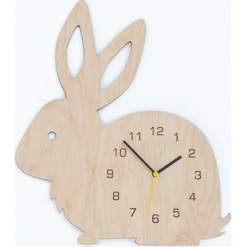 Hodiny MAJADESIGN Dětské dřevěné hodiny - KRÁLÍČEK