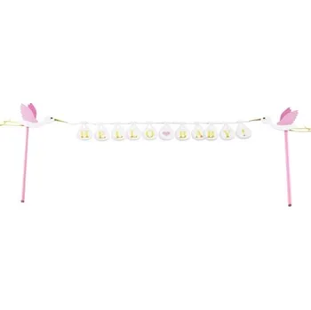 Party dekorace CHAKS Zápich na dort "Hello Baby!" růžový 27 x 16 cm