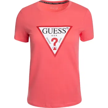 Dámské oblečení GUESS DÁMSKÉ TRIČKO T-SHIRT SS CN ORIGINAL TEE PINK W1YI1BI3Z11 A60Y Velikost: XS