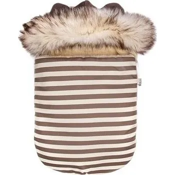 Fusak Vlnka Dětský fusak s ovčí vlnou a kožešinou pruhy