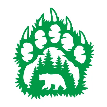 Samolepící dekorace Medvěd 010 levá tlapa s krajinou (12 - zelená) SAMOLEPKA NA AUTO, NÁLEPKA, FÓLIE, POLEP, TUNING, VLASTNÍ TEXT, TISK, AUTOSAMOLEPKY.cz, POLEPY, OBRÁZEK, LOGO, 3D STICKERS