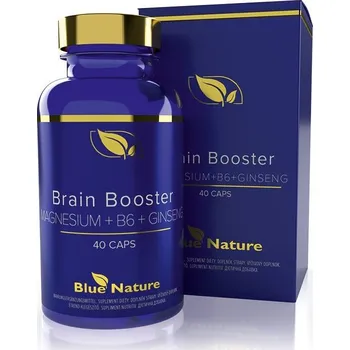 Speciální výživa Brain Booster MAGNESIUM + B6 + GINSENG Doplněk stravy, 40 kapslí.