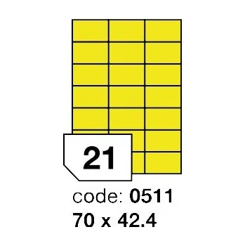 Samolepící etiketa Samolepící etikety Rayfilm Office 70x42,4 mm 100 archů, matně žlutá, R0121.0511