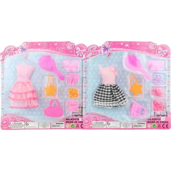 Panenka Šatičky pro panenky set obleček s botičkami a doplňky 2 druhy