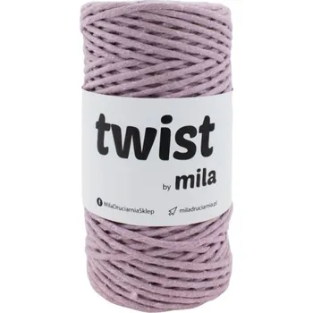 Příze MILA macramé šňůra TWIST 3mm Starorůžová