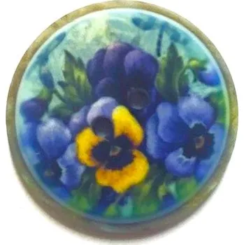 Knoflík GU331, Plastový knoflík, kytičky, 25 mm / 1 kus