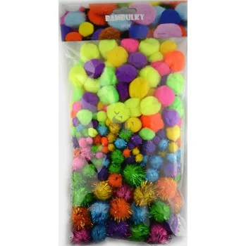 Bambulky mix barev třpytivé, různé velikosti 320ks pro výtvarné práce SPM06