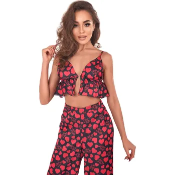 Dámská erotická souprava Krásný komplet Morgan Bra + Pants - Anais černá/červená L/XL