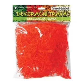 Tráva dekorační dřevěná oranžová 50g