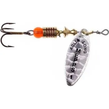 Umělá nástraha Mepps třpytka Aglia Long stříbrná perleť vel. 1