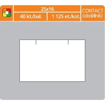 Samolepící etiketa Etikety cenové 25 x 16 mm bílá obdélník kotouček Contact KZK