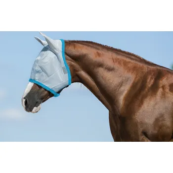 Koňská maska proti hmyzu AMIGO Maska proti hmyzu Amigo, s ochranou uší, baby blue/electric blue PONY