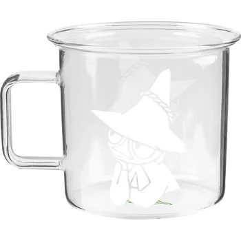 Skleněný hrnek Snufkin Šňupálek 0,35l, bílo-čirý Muurla Muminci