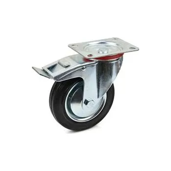 Pojezdové kolečko Náhradní otočné kolečko gumové s brzdou 160mm GEKO