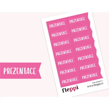 Fleppi Samolepky Školní - prezentace Barva samolepek: růžová