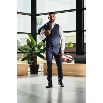 Pánská vesta Obleková vesta 14D005/2 25 Barva: Modrá, Velikost: 52, Střih: REGULAR FIT