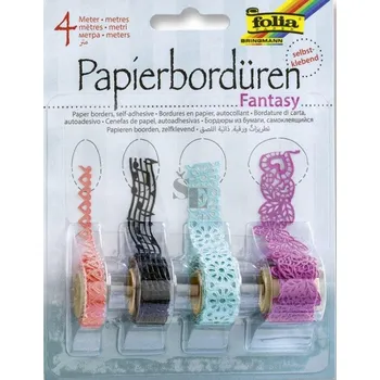 Svatební dekorace Samolepicí papírová krajka růžová,černá,zelená,fialová 4 metry f13801, Folia