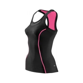 Oblečení a móda Skins Bio A200 Womens Black/Pink Racer back top L; Černá kompresní oblečení + DÁREK DLE VÝBĚRU!