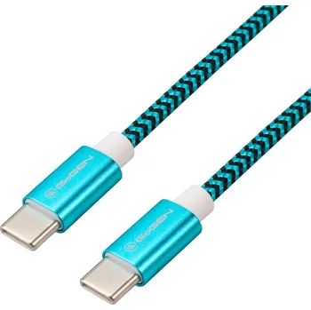 Kabel GoGEN USB-C / USB-C, 1m, opletený - modrý