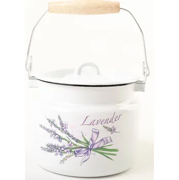 Olymp Smaltovaná bandaska na mléko 2 l, levandule