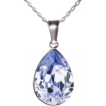 Náhrdelník Swarovski Elements Pear - Rhodiovaný náhrdelník (přívěsek + řetízek) fialová slzička, kapka 54016.3 Provence Lavender (fialová světlá, lila, šeříková)