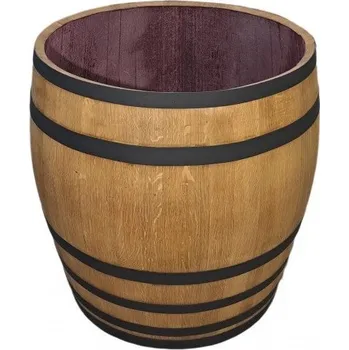 Květináč Květináč z dubového sudu olejový nátěr a černé skruže 450L olejovy nater a cerne skruze 450L