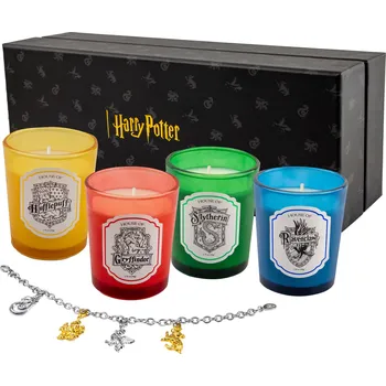 Svíčka Cinereplicas Sada 4 kolejních svíček s náramkem a přívěsky