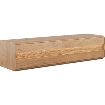 Komoda Dřevěná TV komoda nízká, přírodní dub, Divisione, rozměr 184x48x44cm
