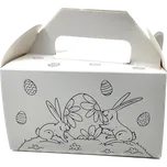 Dárková krabička s odnosovým uchem velikonoční - vhodná k domalování 16x14x9 cm