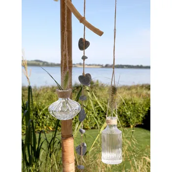 Váza Závěsná skleněná dekorační vázička Lania - Ø 6*13cm