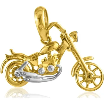 Přívěsek GEMMAX Zlatý přívěsek Motorka Chopper – zlatý šperk ryzosti 585/1000 v Dárkovém balení s Certifikátem GUPCN-28881