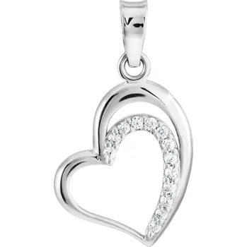 Přívěsek GEMMAX Přívěsek Srdíčko z bílého zlata – zlatý šperk ryzosti 585/1000 v Dárkovém balení s Certifikátem GLPWB-33721