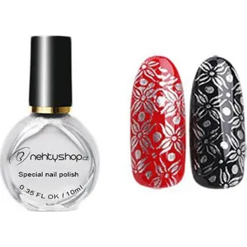 Přípravek na nehty NEHTYSHOP Lak na razítkování, stříbrný 10ml