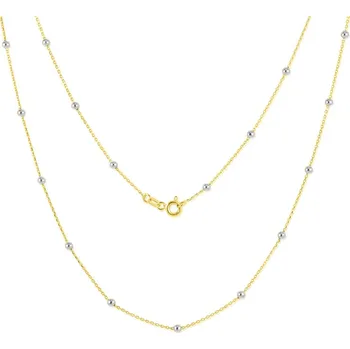 Náhrdelník GEMMAX Zlatý náhrdelník s korálky z bílého zlata délka 55 cm – zlatý šperk ryzosti 585/1000 v Dárkovém balení s Certifikátem GLNCN-55-33551