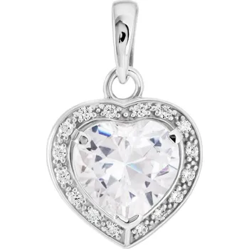 Přívěsek Cutie Jewellery Přívěsek srdíčko z bílého zlata s bílým kamenem – zlatý šperk ryzosti 585/1000 v Dárkovém balení s Certifikátem GLPWB-19091