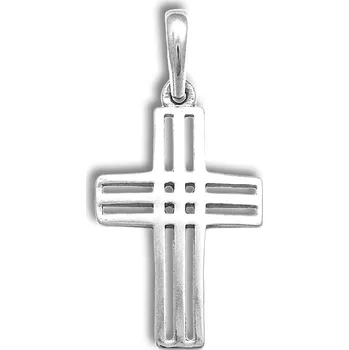 Přívěsek GEMMAX Zlatý přívěsek Křížek - Prořezávaný bílé zlato – zlatý šperk ryzosti 585/1000 v Dárkovém balení s Certifikátem GUPWN-15451