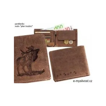 Peněženka E-myslivost Kožená myslivecká peněženka - motiv Jelen troubící