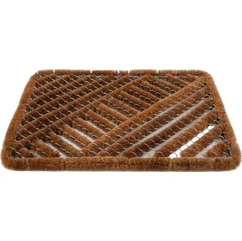 Přírodní kokosová rohožka vyztužená drátem před dveře venkovní 60 x 40 x 3 cm