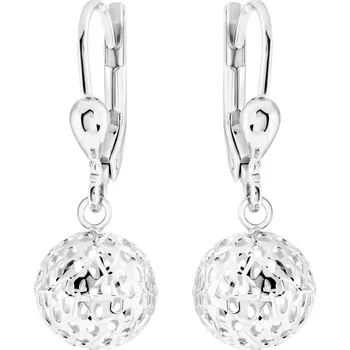 Náušnice GEMMAX Visací náušnice Kuličky z bílého zlata – zlatý šperk ryzosti 585/1000 v Dárkovém balení s Certifikátem GLEWN-43771