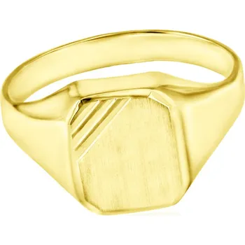 Prsten GEMMAX Pečetní zlatý pánský prsten vel. 67 – zlatý šperk ryzosti 585/1000 v Dárkovém balení s Certifikátem GMRCN-67-42061