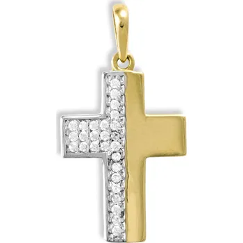 Přívěsek GEMMAX Zlatý kříž Belinus – zlatý šperk ryzosti 585/1000 v Dárkovém balení s Certifikátem GBPCB-11601