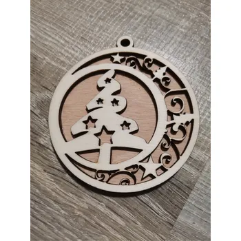 Vánoční ozdoba Dřevěná vánoční ozdoba č.29 - dvouvrstvý stromeček Velikost: 50