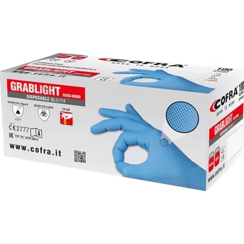 Pracovní rukavice Nitrilové rukavice Cofra GRABLIGHT jednorázové modré * Barva: Modrá, Velikost rukavic: 07 Kvalitní nitrilové rukavice