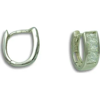 Náušnice GEMMAX Zlaté náušnice Quad Oval - osazené bílými zirkony – zlatý šperk ryzosti 585/1000 v Dárkovém balení s Certifikátem GLEWB-72211