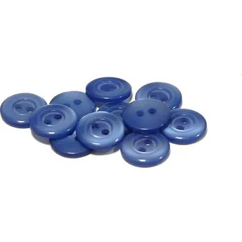 Knoflík GU242, Plastový knoflík, tmavý modrý se světlým odleskem, 13 mm / 1 kus