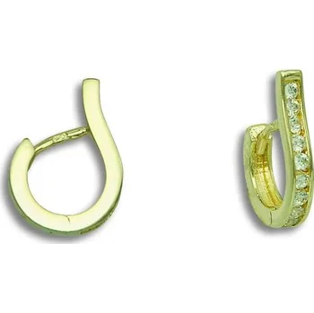 Náušnice GEMMAX Zlaté náušnice kroužky se zirkony Ø 10 mm – zlatý šperk ryzosti 585/1000 v Dárkovém balení s Certifikátem GLEYB-72601