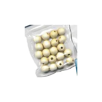 Dětské navlékací korálky Dřevěné korálky nelakované 20mm, 8ks - přírodní